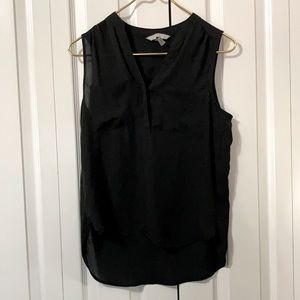 Black Sleeveless Blouse with Pockets